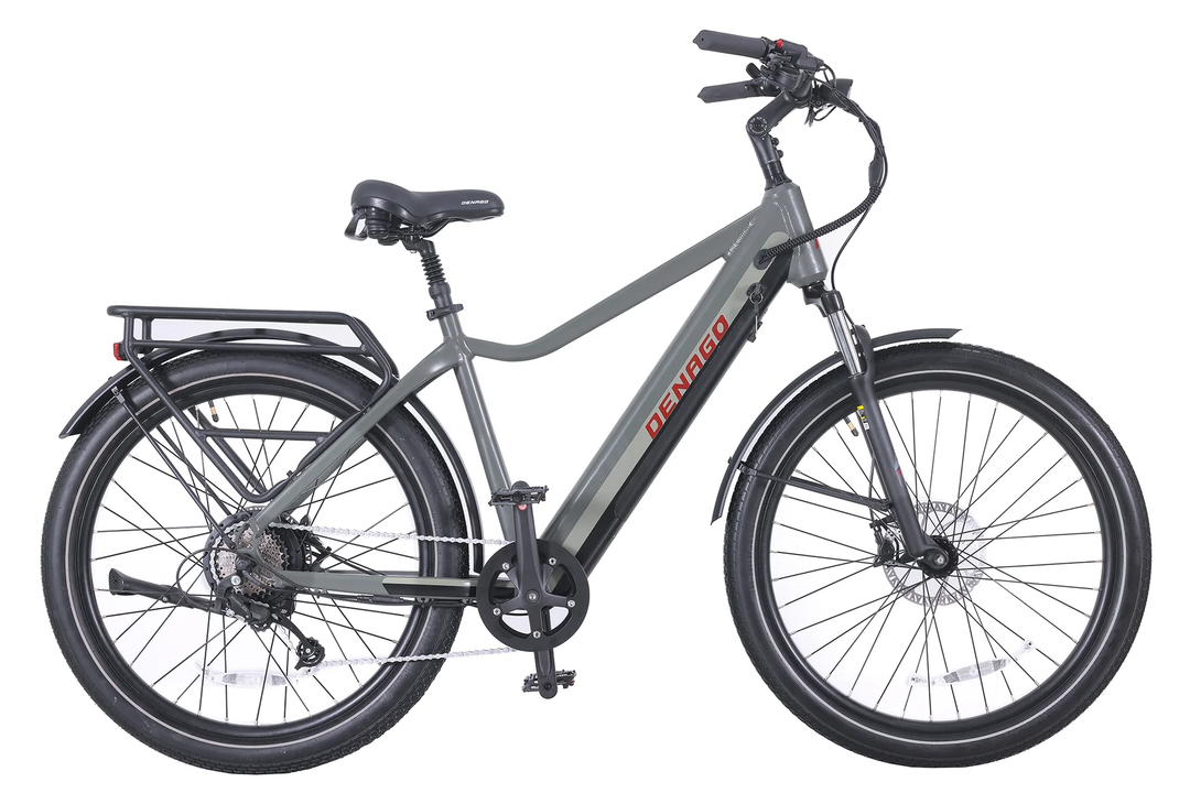 Denago Commute 1 High Step eBike: S/M (5'0"-5'9"): Grey