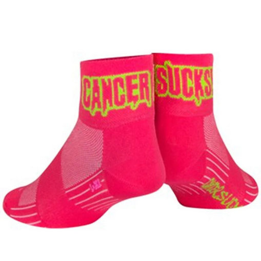 Sock Guy Cancer Sucks Pink SGX 2.5" L/XL